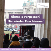 Niemals vergessen! Nie wieder Faschismus! Gedenkkundgebung | 27.01.2024 | Heldenplatz