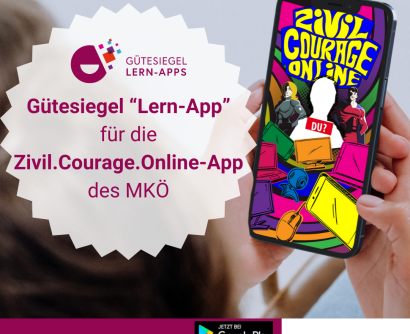 Gütesiegel "Lern-App" für die Zivil.Courage.Online-App des MKÖ
