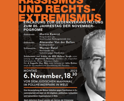 Kundgebung gegen Rassismus und Rechtsextremismus am 6. November in Wels